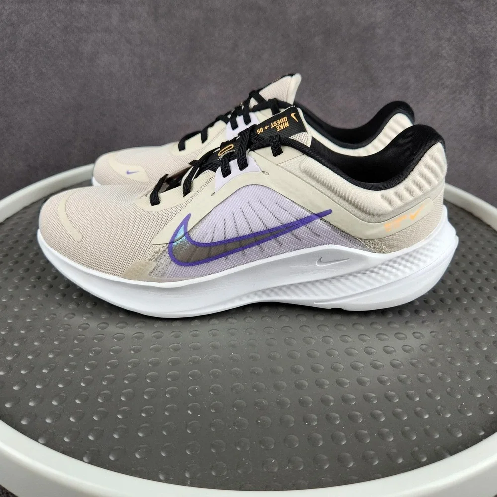 Nike Quest 6 Running Shoes Womens Size 8.5 Beige Purple Sneakers DD9291-101‎